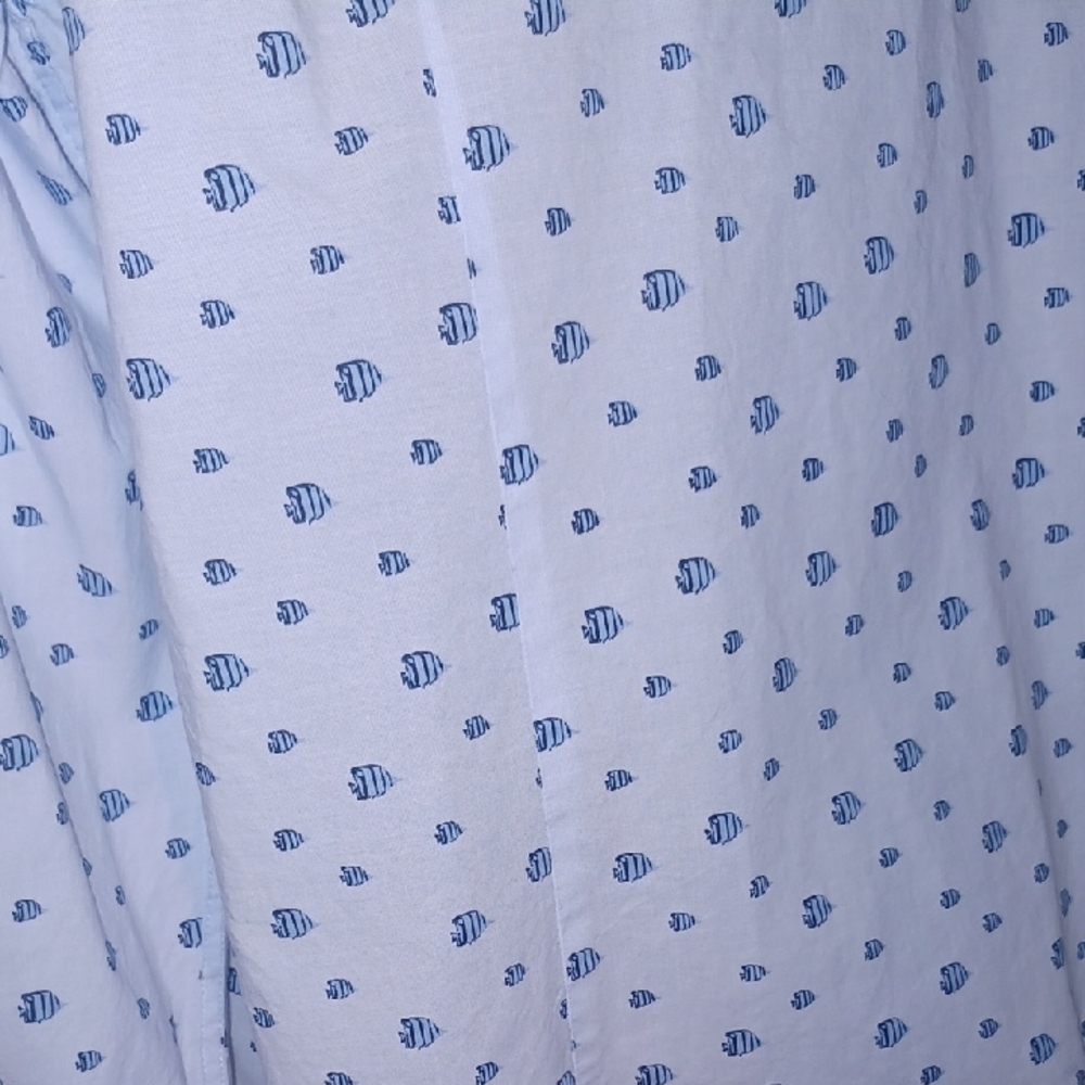 Bar III Slim-Fit White and Blue Casual Button-Down Shirt, XL - Picture 6 of 7